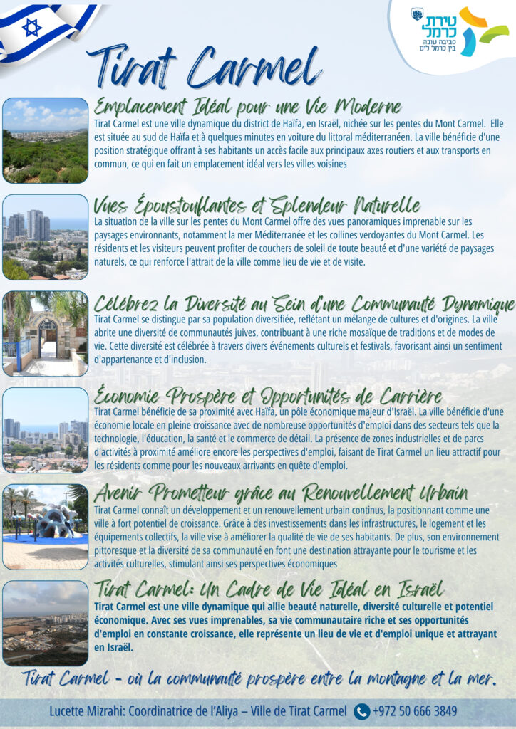 pr&eacute;sentation de la ville de Tirat Carmel