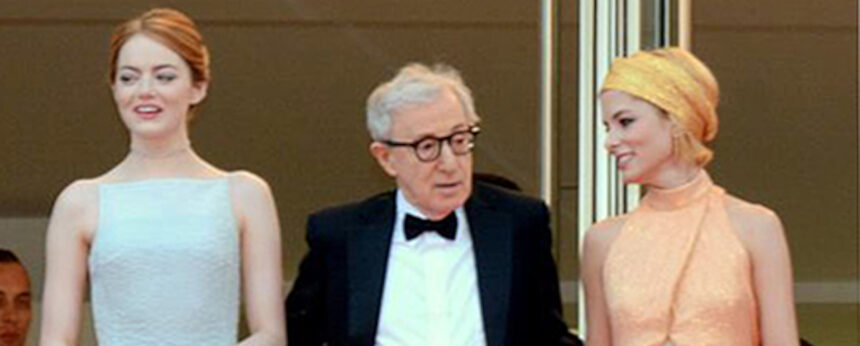 Woody Allen entouré d’Emma Stone et Parker Posey au Festival de Cannes 2015