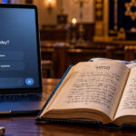 un ecran d'ordinateur a la synagogue