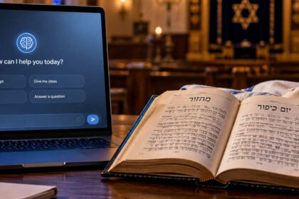 un ecran d'ordinateur a la synagogue